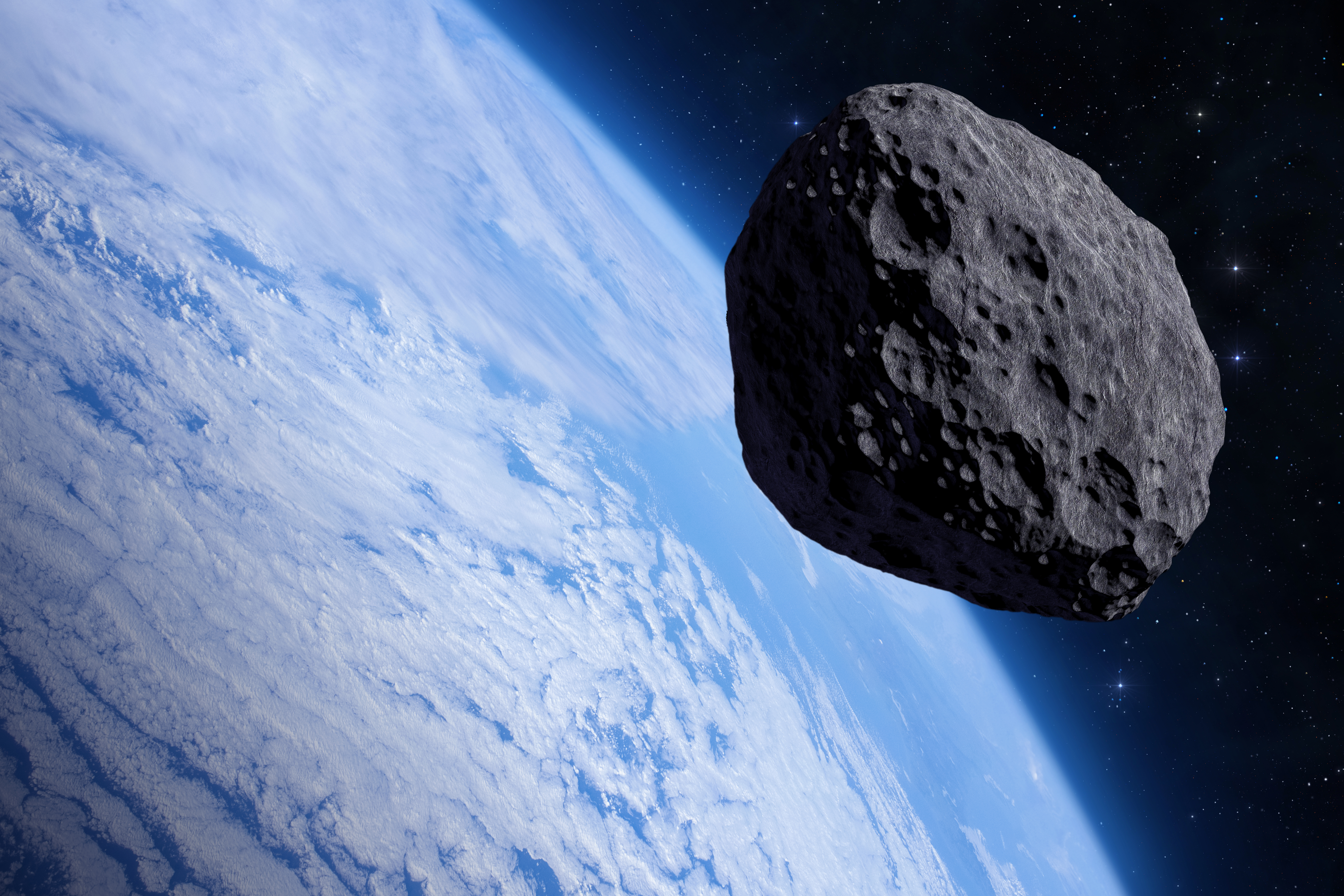 An asteroid in space
